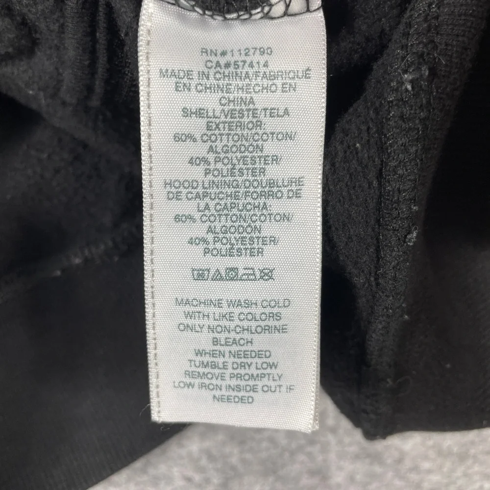 True Religion Zip Hoodie Mens S Black True Block Gold Horseshoe Sleeve Print